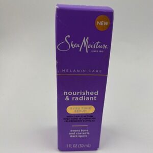 Shea Moisture Nourished & Radiant Even Tone Serum 1oz Melanin Care Niacinamide